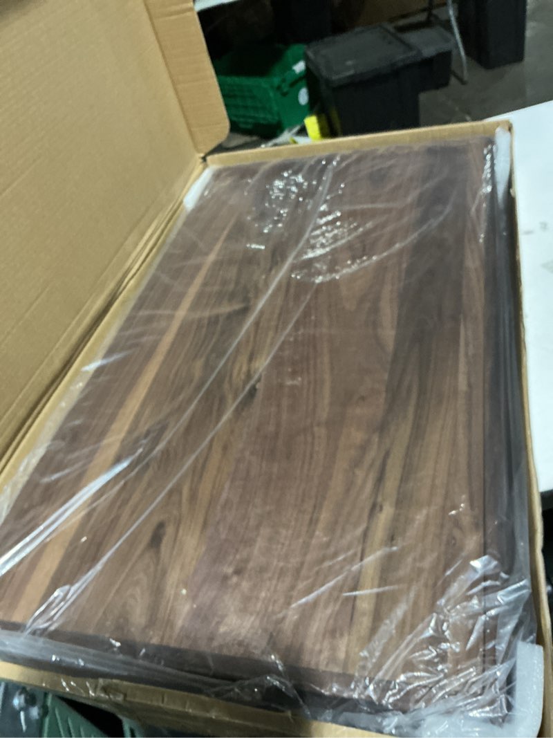 Condition photo showing Good Condition for 32 x 18 Inches Extra Large Rectangle Black Walnut Wood Ottoman Tray with Handles, Serve Tea, Coffee Classic Wooden Decorative Serving Tray