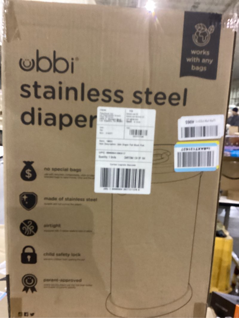 Condition photo showing New/Like New for Ubbi Steel Diaper Pail, Odor Locking, No Special Bag Required, Award-Winning, Registry Must-Have, Blush Pink