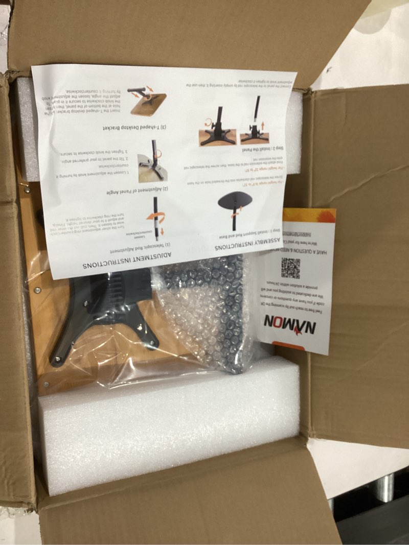 Condition photo showing Good Condition for NAMON 2-in-1 Dual-use Floor & Desktop Book Stand, 100% Solid Wood, Height Adjustable from 16.5" to 51", Floor Reading Stand with Page Clip for Cookbooks, Sheet Music, Projector (with a T-Shaped) Non-wheeled With a T-shaped