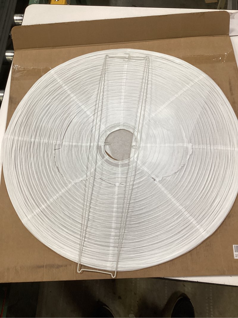 Condition photo showing As Is for Large 23inch White Round Paper Lamp shade,Chinese Lanterns,Pendent Paper Lantern,Interior Decoration