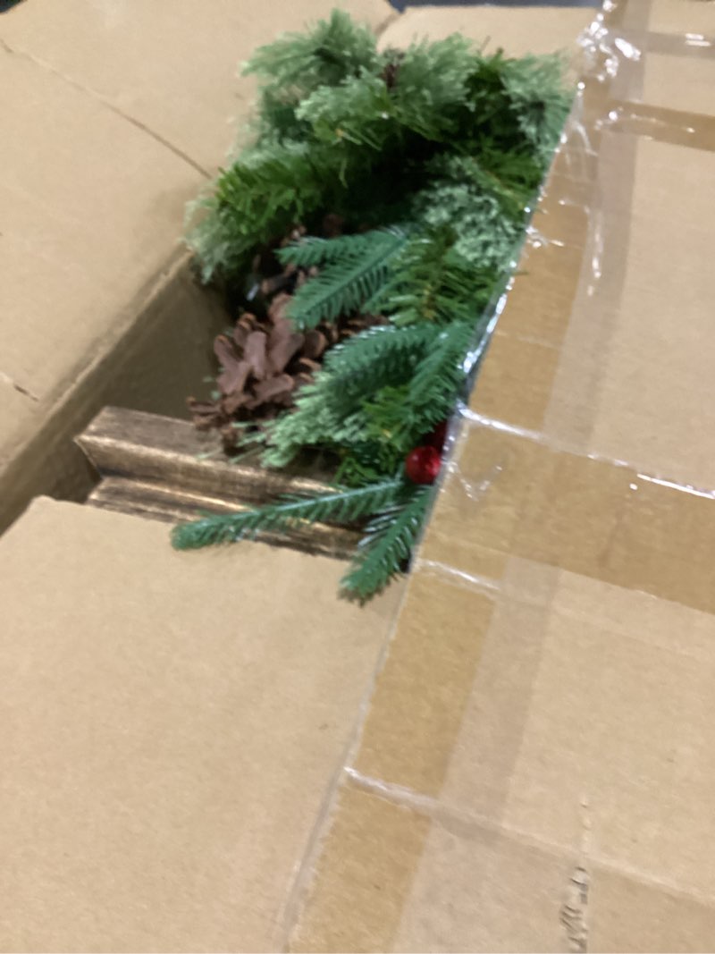 Condition photo showing Good Condition for Jin&Bao 4FT Potted Christmas Tree with 100 Lights, 2 Pack Artificial Xmax Tree Timer Function with Long Pine Cones & Red Berries, 3AA Battery Operated Christmas Decorations for Outdoor, Porch