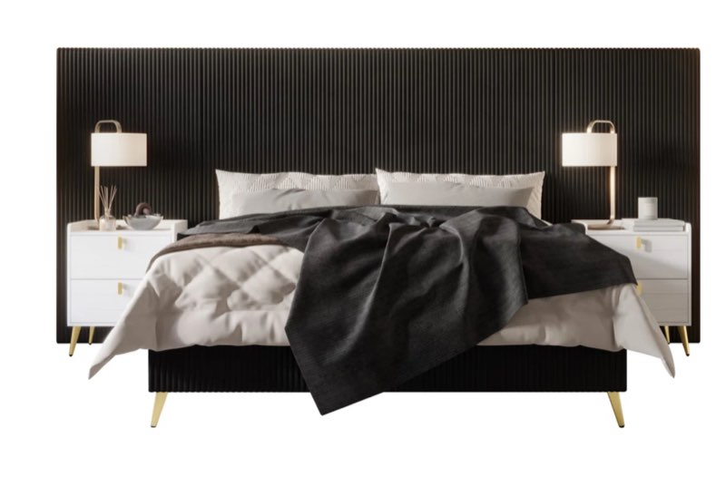 (Incomplete box 2/2)Uttoxeter Upholstered Storage Bed king black 