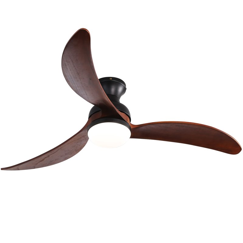 nicola 52" 3 - blade led standard ceiling fan with remote control and light kit included