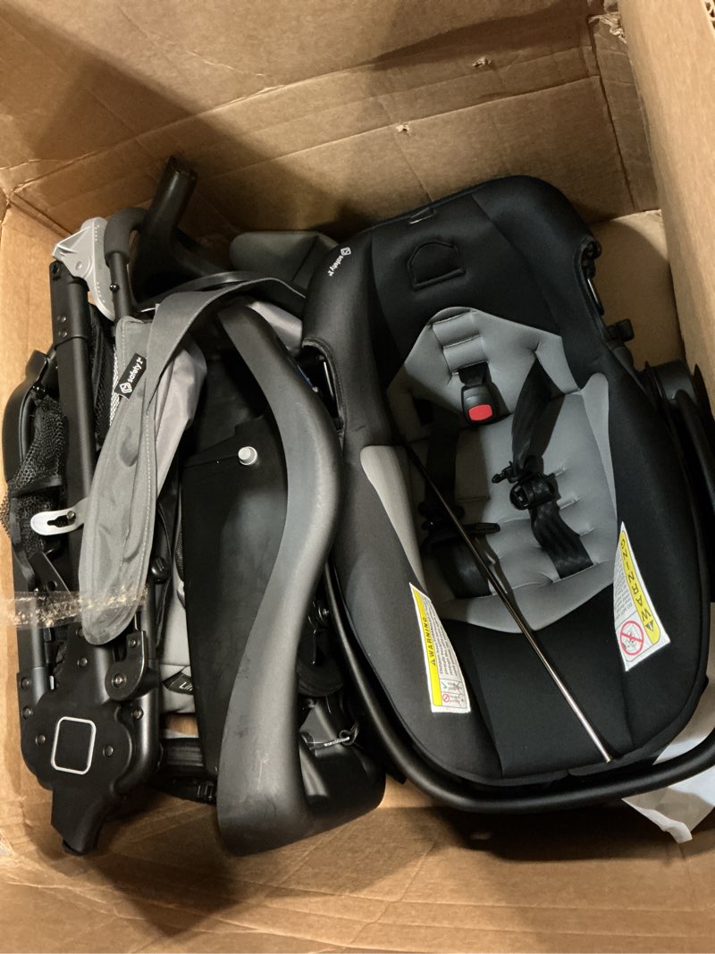 Condition photo showing As Is for safety 1st smooth ride travel system stroller and onboard flx infant car seat, newborn to toddler baby combo, easy-install, large canopy, ample storage, foldable, rear-facing 4-30 lbs, monument