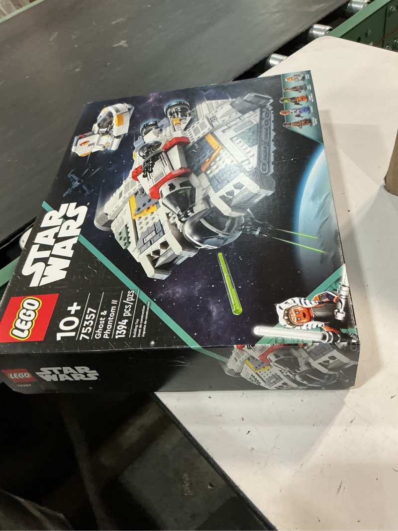 Condition photo showing New/Like New for lego star wars ahsoka ghost and phantom ii spaceship toy - star wars building toys set for kids, boys & girls, ages 10+ - gifts for birthdays - 5 minifigures - 75357