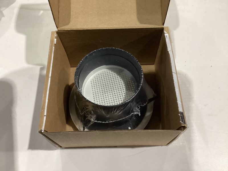 Condition photo showing New/Like New for hon&guan 3 in soffit exhaust vent, dryer vent cover round 3 inch vent cover with built-in a fly screen for bathroom office home (ø75mm) 3 inch white
