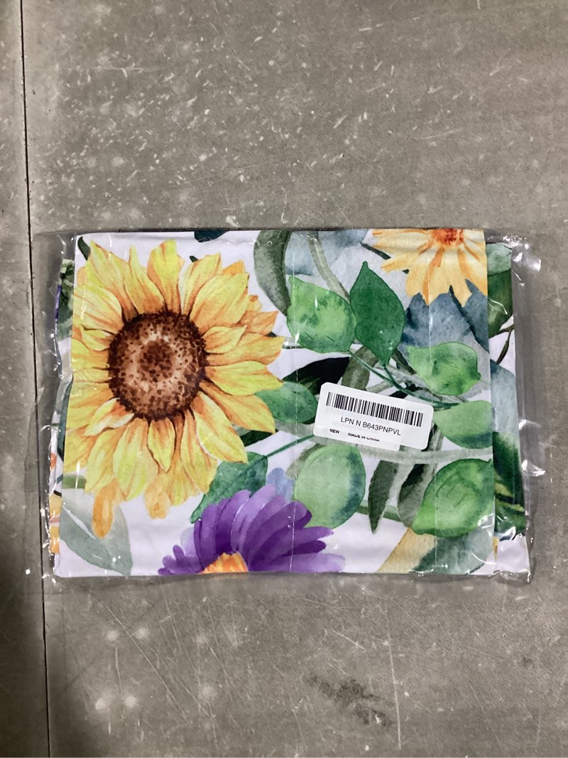 Condition photo showing New/Like New for Spring Wildflower Flower Swag Kitchen Curtain Valance for Windows,Watercolor Eucalyptus Leaves Window Treatments Short Swag Topper for Kitchen Windows Bathroom Bedroom,28 x 36 Inch, 1 Pair 28"W x 36"L (Pack of 1) Floral1