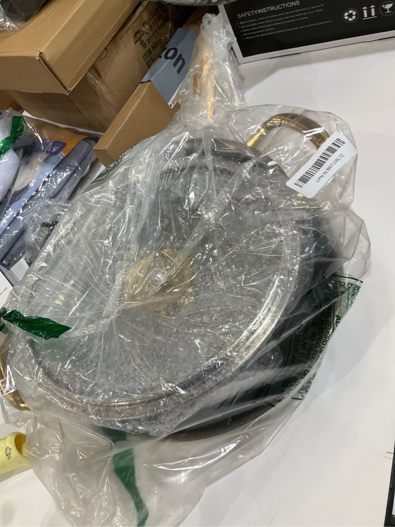 Condition photo showing As Is for LemonRoad 2 Pieces Titanium Cookware Set, 11'' and 9.45'' Pots and Pans with Lids Triply Titanium No Coat Technology Safe for Oven, Induction and Cook Tops, Dishwasher Safe (Pan and Soup Pot) Pan and Soup Pot 11'' and 9.45''