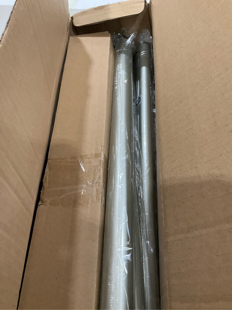 Condition photo showing New/Like New for Silver Double Curtain Rods for Windows 72 to 144 Inch, 1" Adjustable Decorative Crystal Long Dual Curtain Rod, Heavy Duty Vintage Double Drapery Pole with Silver Foil Finials for Living Room Silver 36"-144"