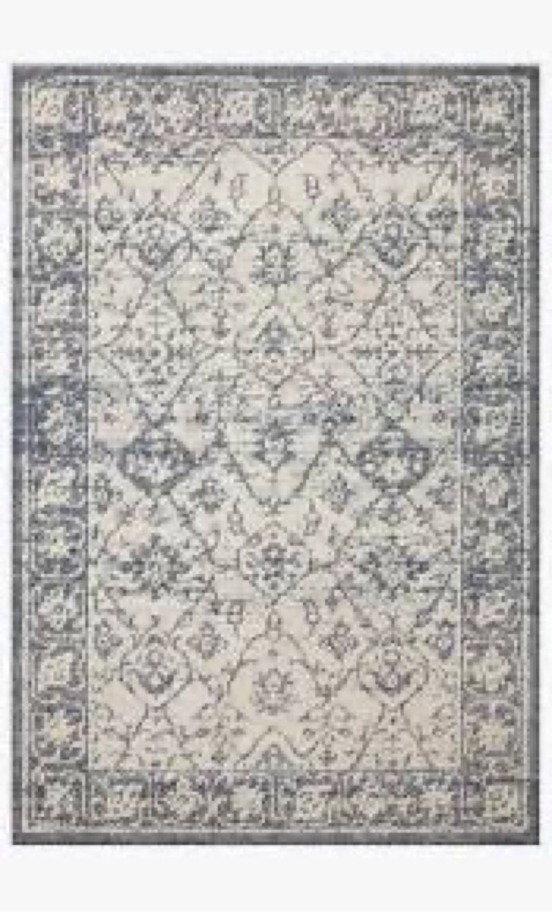 Loloi Magnolia Home by Joanna Gaines Gigi Collection GIG-02 Ivory/Blue 7'-10" x 10' Area Rug Rectangular Ivory / Blue 7'10" x 10' (Rectangular)