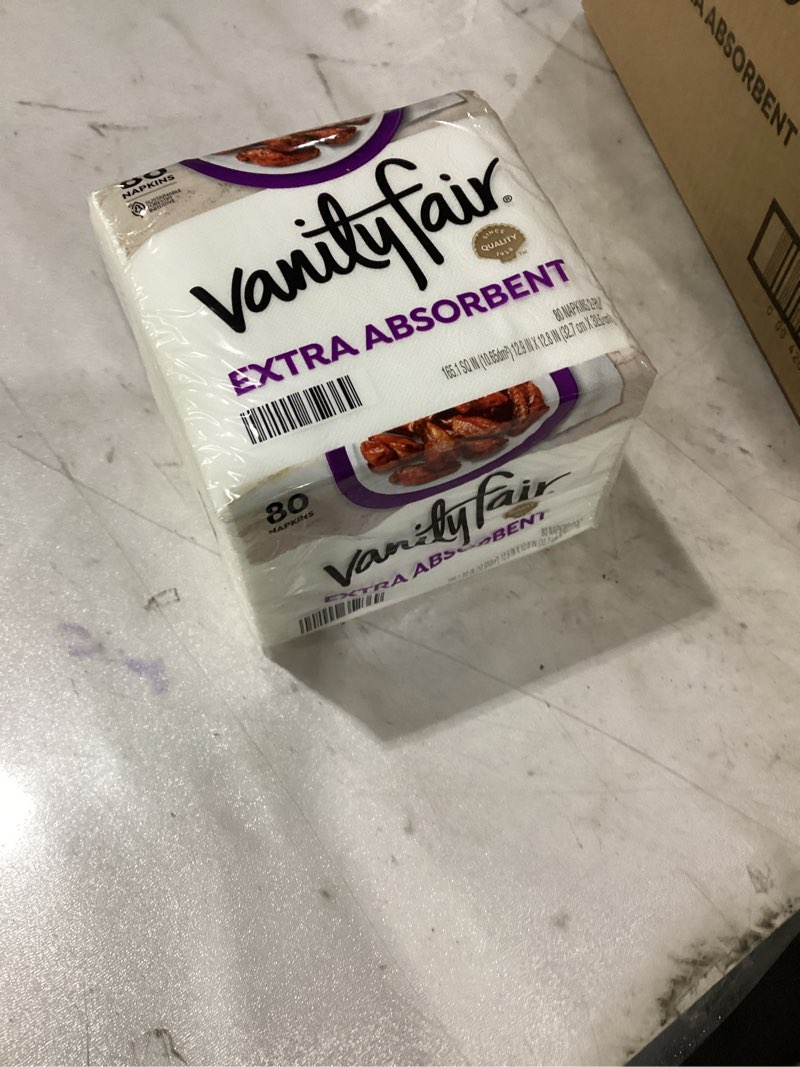 Condition photo showing New/Like New for Vanity Fair Extra Absorbent Premium Paper Napkins, 960 Count, Disposable Napkins Made Soft and Strong for Messy Meals and Everyday Use 960 Count (Pack of 1)