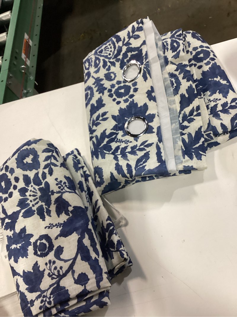 Condition photo showing Good Condition for DriftAway Linen Floral Paisley Navy Blackout Curtains for Living Room Bedroom 96 Inch Length 2 Panels Lined Grommet Window Drapes Thermal Farmhouse Country Jacobean Curtains Navy Grommet/70% Blackout/Thermal 52"W x 96"L (Pack of 2)