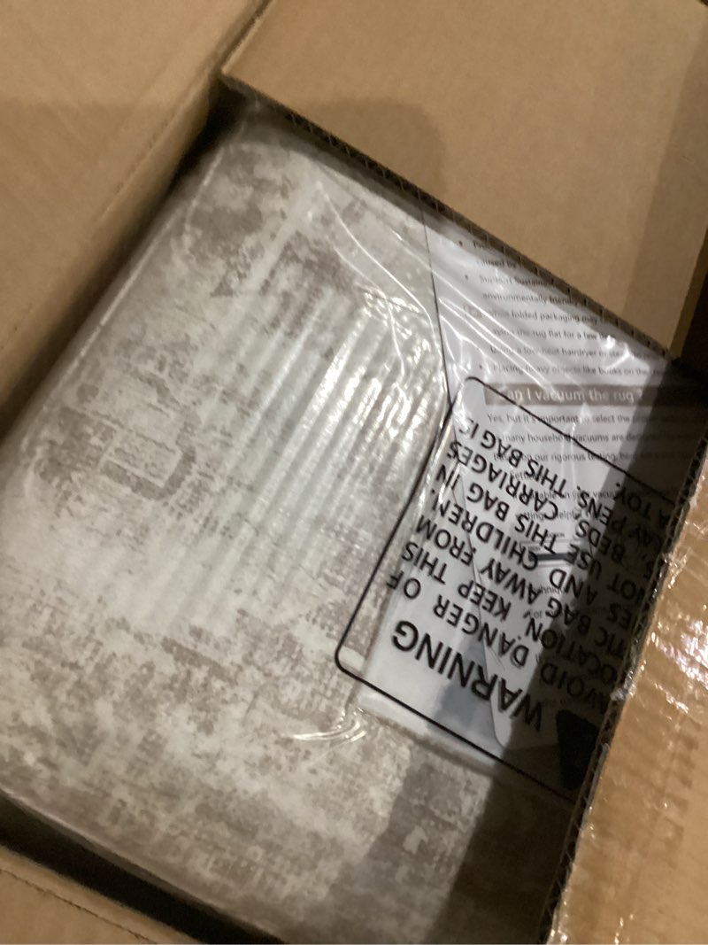 Condition photo showing Good Condition for Abstract Living Room Rug 8x10 - Modern Washable Soft Thin Area Rug for Living Room Bedroom Under Dining Table - Neutral Indoor Floor Rug Carpets for Home Office Playroom Nursery - Brown Brown 8' x 10' (Rectangular)