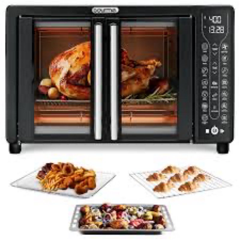 Gourmia Toaster Oven Air Fryer Combo 17 cooking presets 1700W french door digital air fryer oven 24L