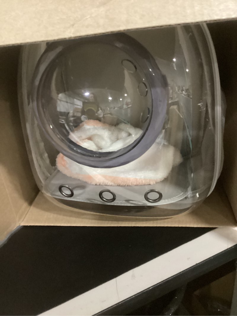 Condition photo showing Good Condition for Bubble Cat Carrier Backpack, Transparent Pet Carrier Backpack for Small Puppy and Bunny, Space Capsule Bubble Cat Backpack Carrier, Airline Approved Waterproof Green Pet Backpack for Small Dog Black Backpack
