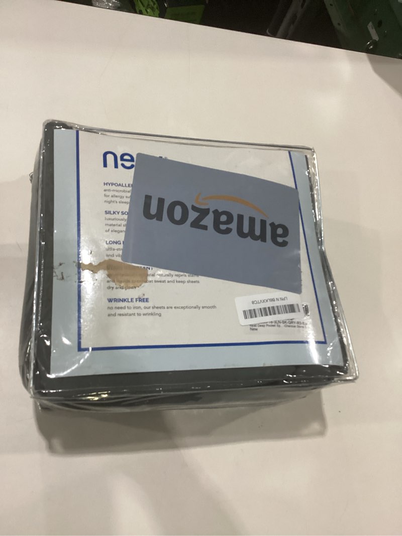 Condition photo showing New/Like New for Nestl Split King Sheet Set - 1800 Ultra-Soft Microfiber Bed Sheets - Double Brushed - Deep Pockets - Easy Fit - 5 Piece Set - Bed Sheets & Pillowcases (Split King Size, Dark Grey) Split King 07 - Dark Grey