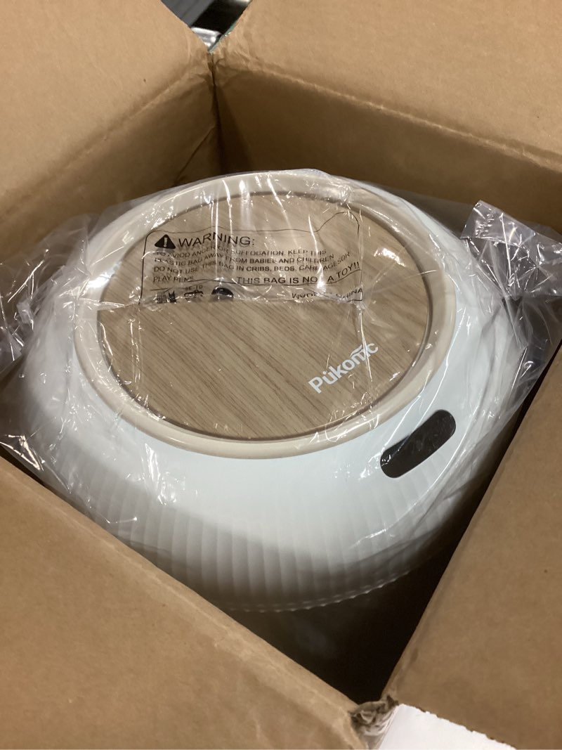Condition photo showing New/Like New for Pukomc Smart Sensor Wastebasket, Convenient and Hygienic Easy to Use, Technology Sensor Waterproof Wastebasket Plastic Trash can for Kitchen, Bathroom, Bedroom, Living Room, Office and Outdoor 1 Pack white