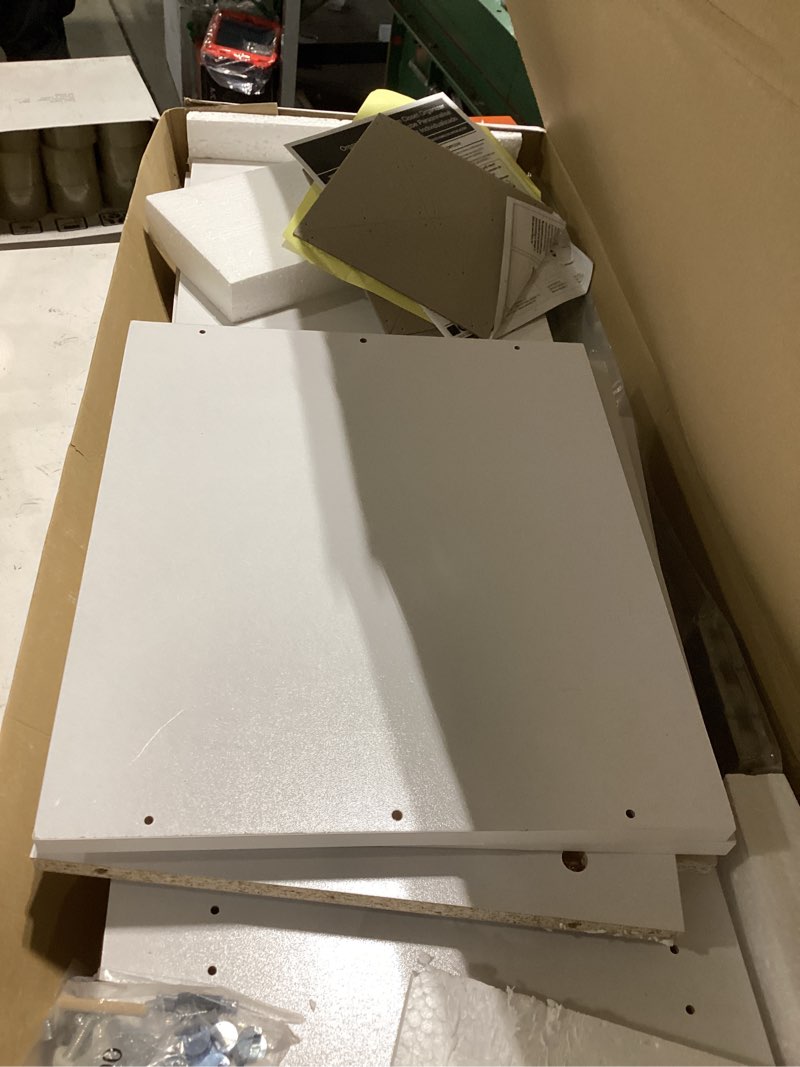 Condition photo showing Good Condition for closetmaid brightwood 4-ft to 9-ft w x 6.85-ft h white solid shelving wood closet system