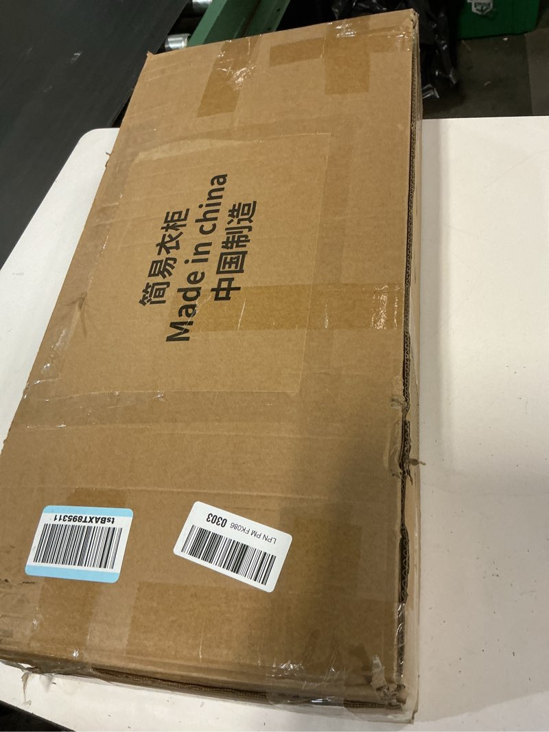 Condition photo showing New/Like New for Portable Closet,Garment Rack,Heavy Duty Clothes Rack with Cover,Wardrobe Closet with 3 Hanging Rods, 9 Storage Shelves,55.1" L x 17.7" W x 67.7" H,White White 55.1