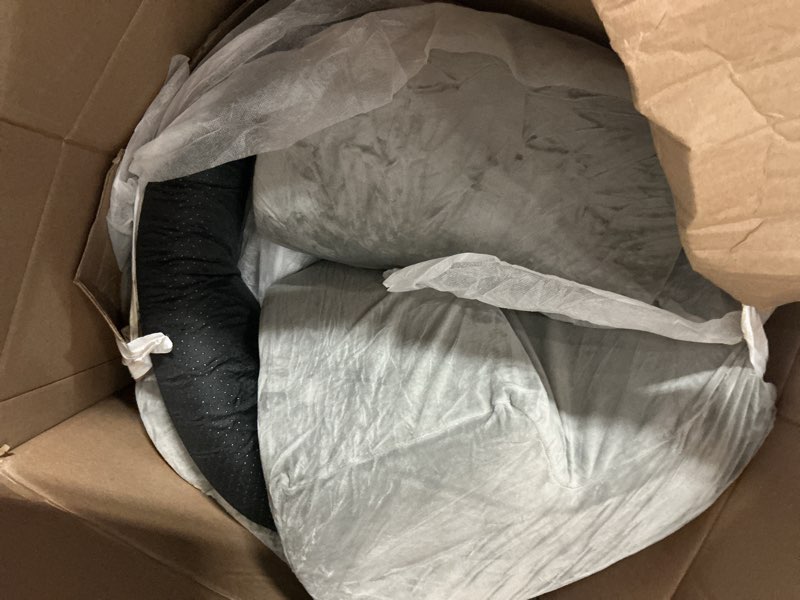 Condition photo showing As Is for 6-Piece Foam Climbing Blocks for Toddlers, Climb and Crawl Soft Foam Play Set with 47x47 Inch Baby Play Mat for Floor, Machine Washable Cover, Soft Climbing Toys for Toddlers 1-3 (Gray) 6 Pieces-with 47x47 Play Mat