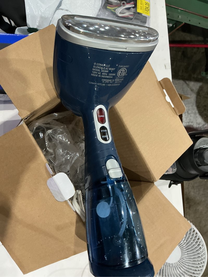 Condition photo showing As Is for conair turbo extremesteam portable fabric steamer