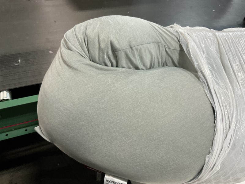 Condition photo showing Good Condition for Momcozy J-Shaped Pregnancy Pillow for Sleeping with Cooling Cover – Maternity Body Pillow for Pregnant Women, Side Sleeper Support for Belly, Hip & Leg, Deep Grey Cooling Fabric - Deep Grey