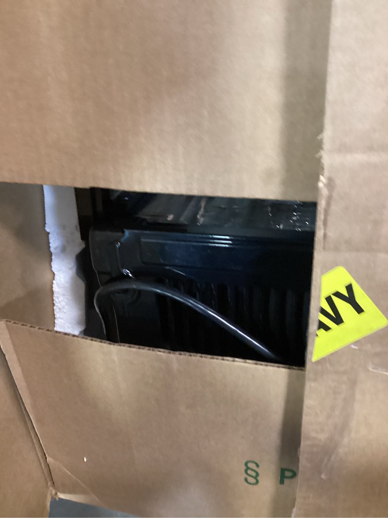 Condition photo showing As Is for ge window air conditioner unit, 5,000 btu for small rooms up to 150 sq ft. with manual adjustable fan and cooling settings, perfect for bedroom or living room, easy install kit included, black 5,000 btu mechanical controls black