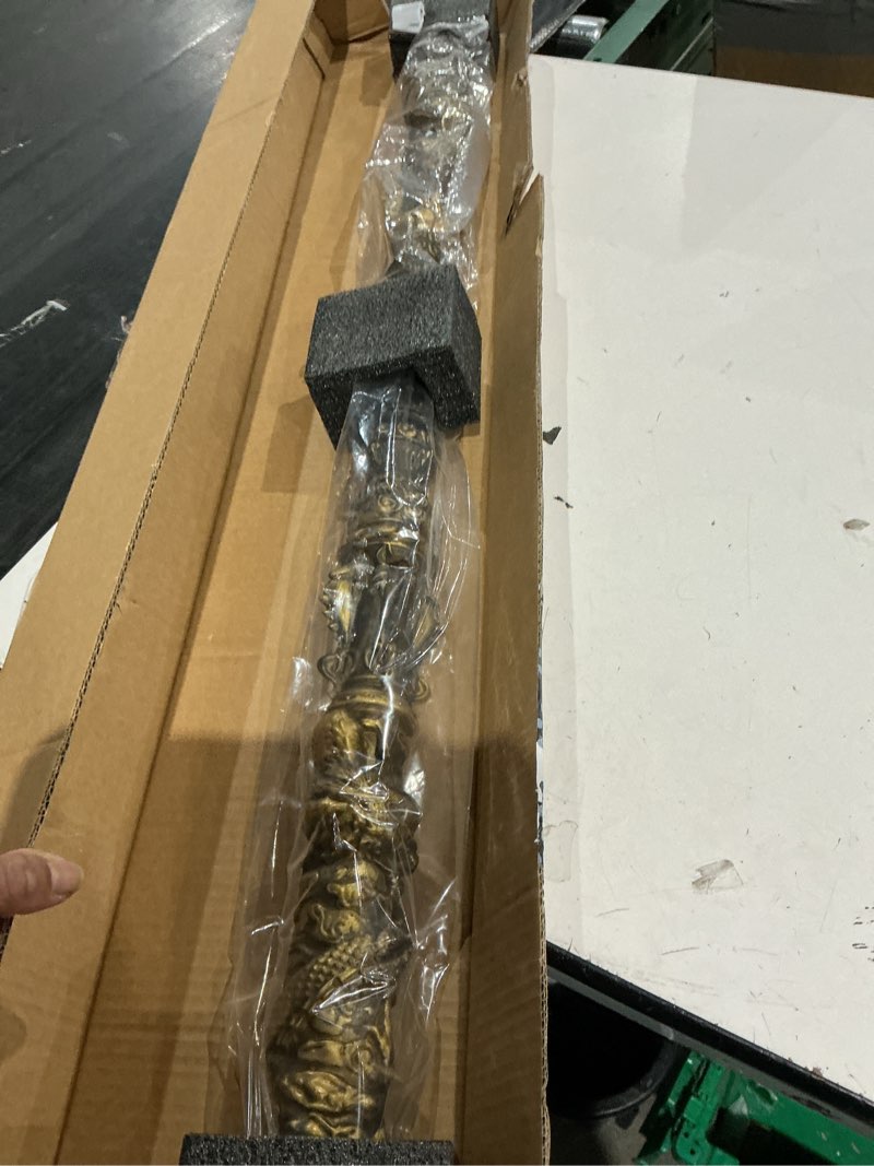 Condition photo showing Good Condition for 67-inch handcrafted retractable metal staff -inspired gold-banded staff, durable alloy, perfect for fans and collectors cosplay