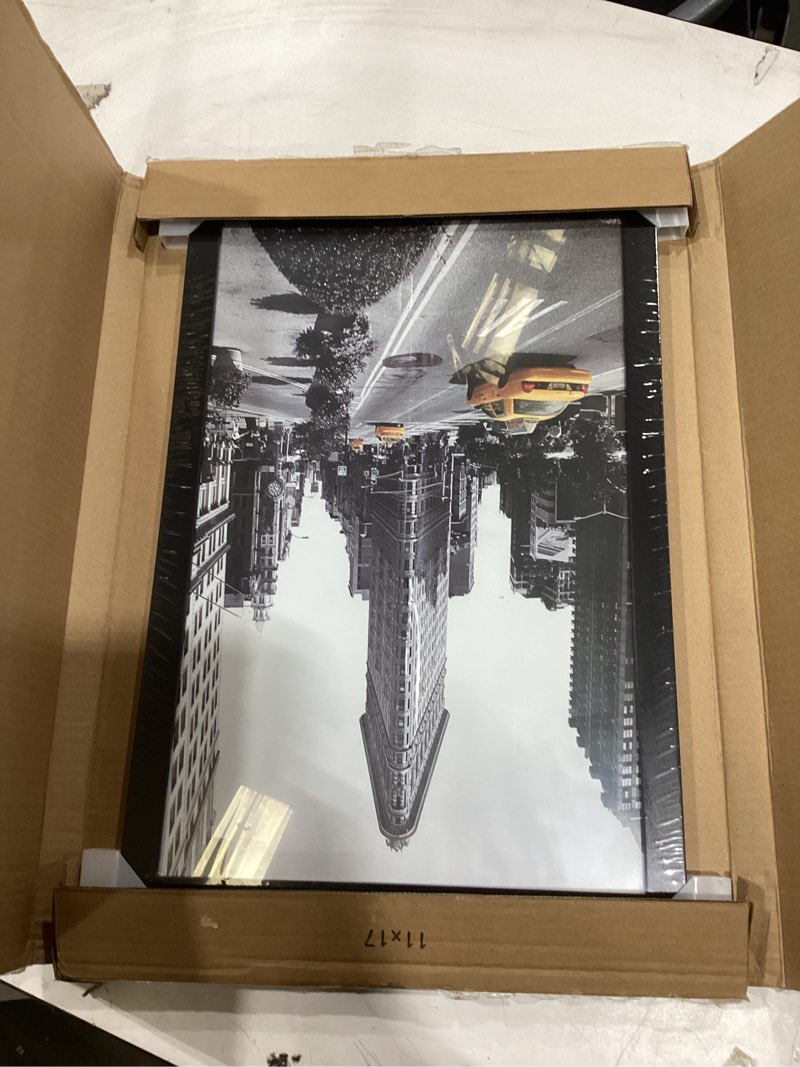 Condition photo showing Good Condition for americanflat 11x17 picture frame with shatter-resistant glass - signature collection - gallery-style frames made of engineered wood - photo frame for wall display - black 11x17 black