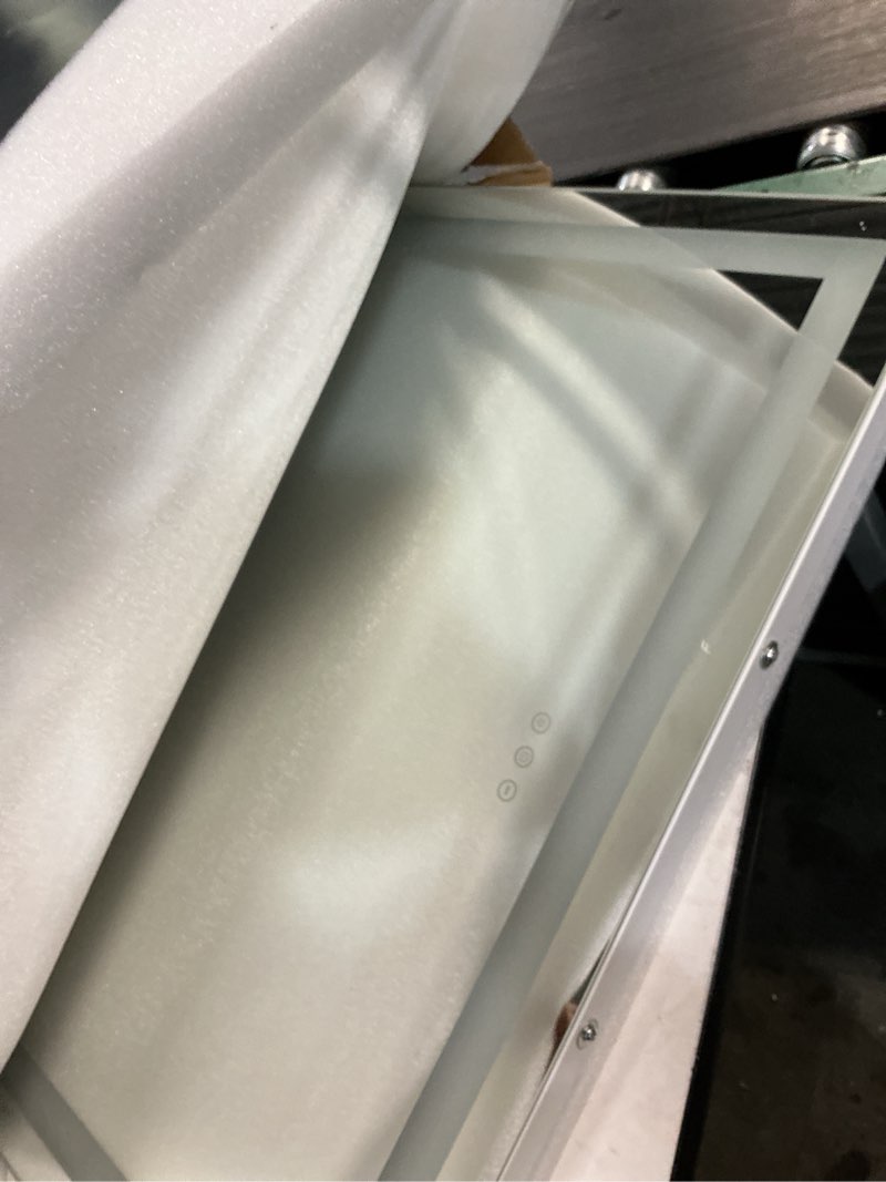 Condition photo showing New/Like New for hasipu vanity mirror with lights, 31.5" x 20" led makeup mirror, lighted makeup mirror with dimmable 3 modes, touch screen control vanity mirror round white white 31.5"l x 20"w