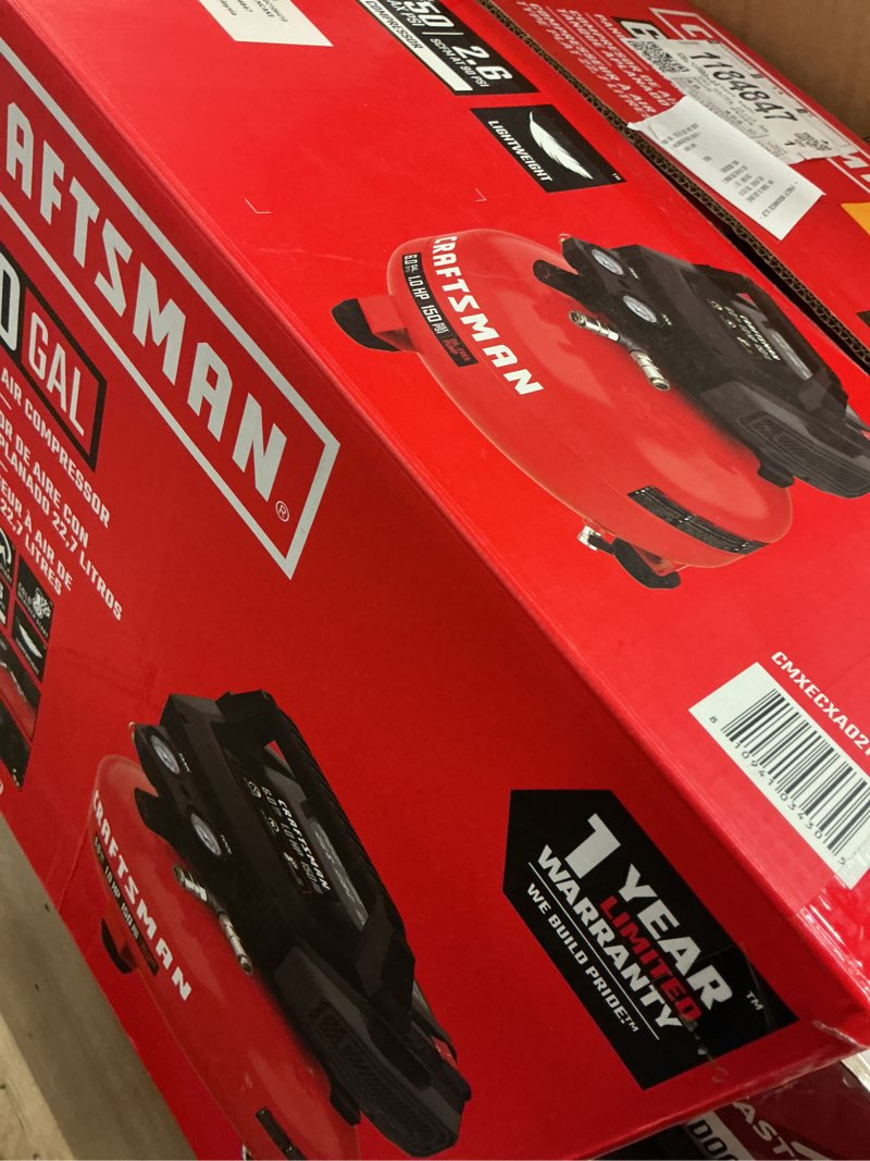 Condition photo showing Good Condition for (doesn’t  work )craftsman 6-gallon portable electric 150 psi pancake air compressor