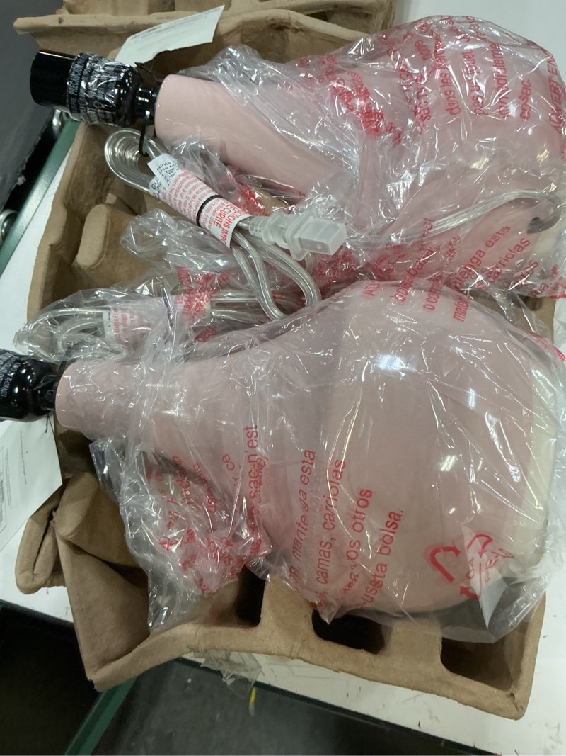 Condition photo showing New/Like New for montreal wren small lamp base blush - threshold™: set of 2 ceramic, no assembly, etl listed