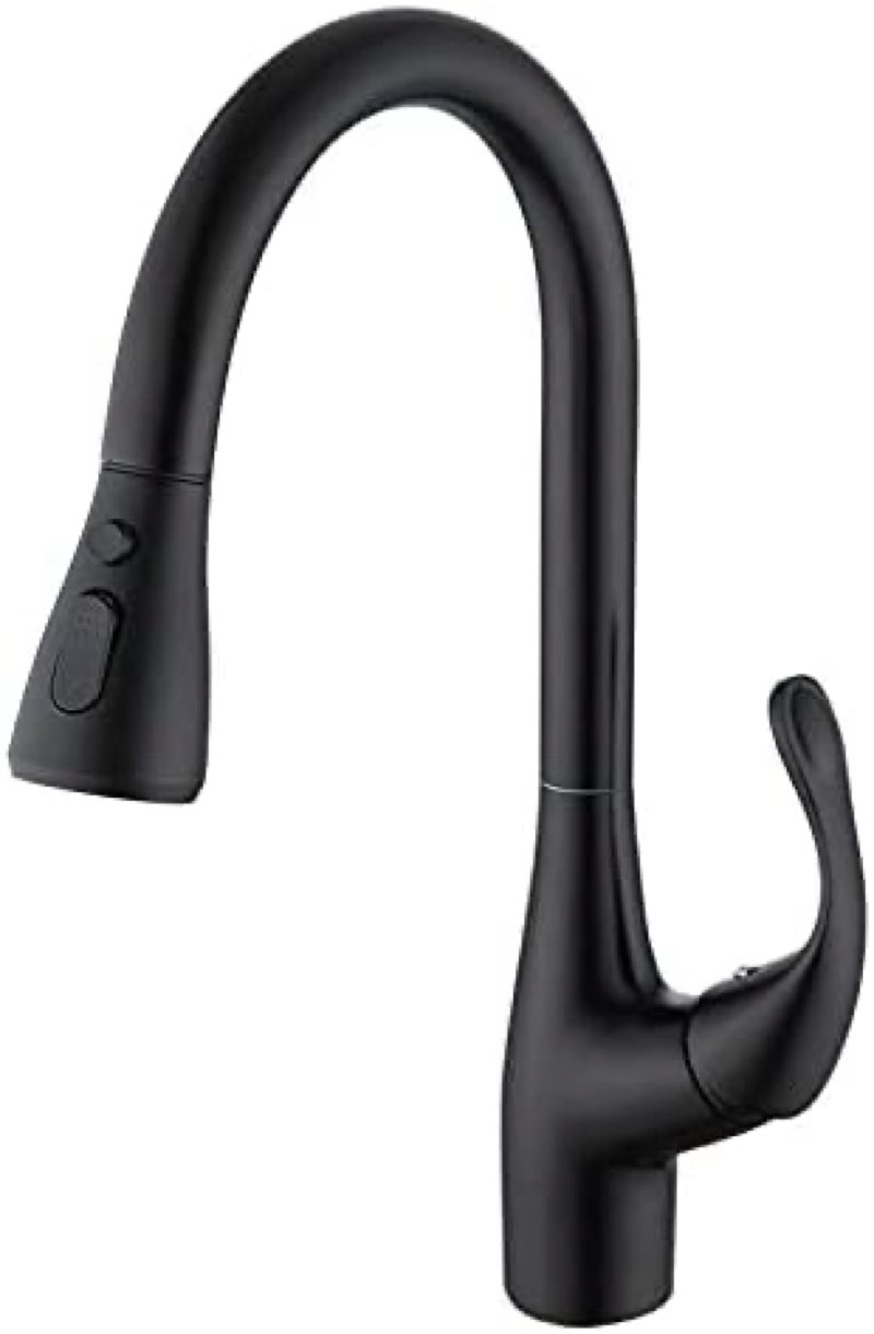 Faucet Kitchen Sink Mixer Taps Pull Out Kitchen Faucets, Black Swivel Kitchen Mixer, Single Hole Rotating Water Mixer Tap, Single Handle Kitchen Tap Easy to Install (Color : Black)