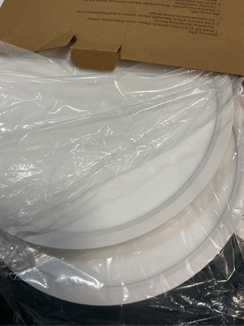 Condition photo showing Good Condition for 2pack led flush mount ceiling light fixture, 12inch 24w, dimmable&3000k/3500k/4000k/5000k/6500k adjustable low profile ceiling lights, 3200lm modern lamp for kitchen, bedroom, porch, hallway, white