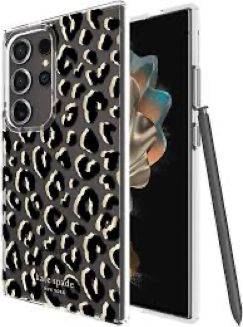 Kate Spade New York Samsung Galaxy S24 Ultra Case, Compatible with Wireless Charging - City Leopard 