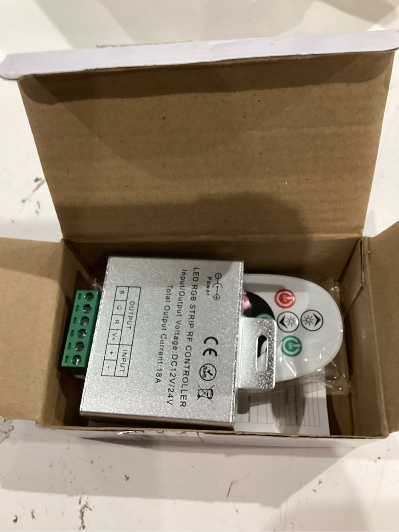 Condition photo showing As Is for dc 12v-24v 18a led lights controller 24key rgb remote controller for 3528 5050 rgb led strip lights, rgb led module lights