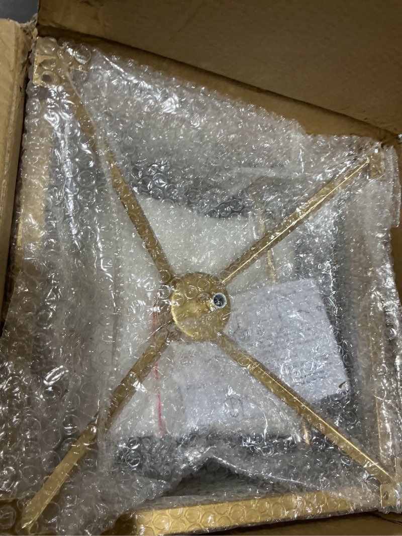Condition photo showing Good Condition for AMZASA Gold Lantern Chandelier Hanging Pendant Light Fixture 4-Lights for Kitchen Island Dining Room Hallway Entryway Foyer UL Listed