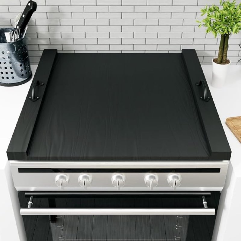 x-chef noodle board stove cover, 30 x 22\" |  cutting board stove top cover with handles, for electric stovetop, gas burners, sink cover, rv blac