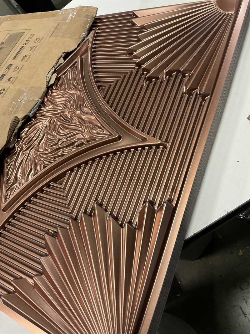 Condition photo showing New/Like New for art3d drop ceiling tiles 24x24 in bronze (24-pack, 96 sq.ft), 3d wainscoting panels glue up 2x2 24"x24" bronze 24