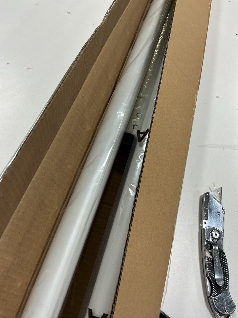 Condition photo showing New/Like New for ALLZONE Tension Curtain Rod for Window, 83-123 Inches, Heavy Duty Curtain Rods No Drilling, Non-Slip Bathroom Shower Tension Rod, Renter Friendly, Adjustable, Spring Loaded, Extra Long, White White 83-123 Inches