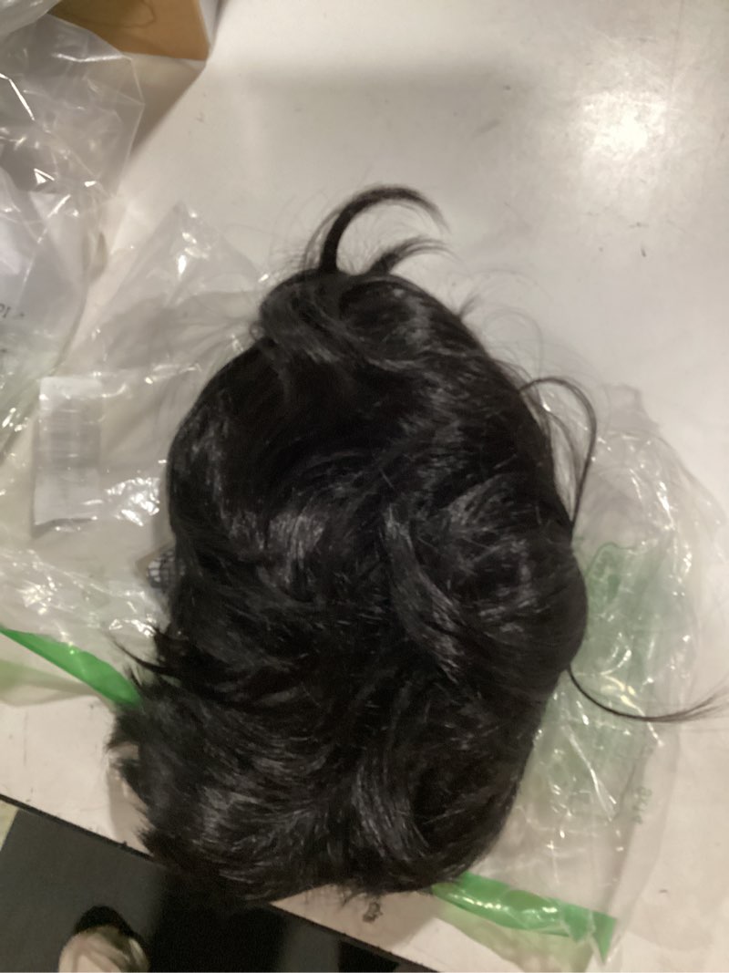Condition photo showing New/Like New for short black wig for men middle part natural looking synthetic heat resisitant hair wig for daily party halloween