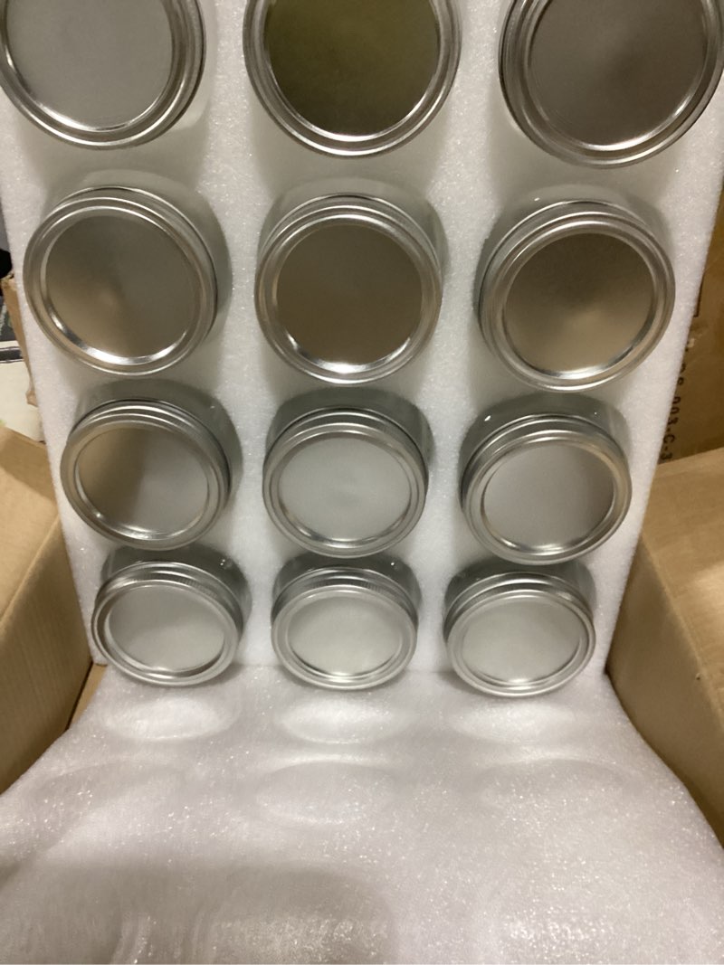Condition photo showing New/Like New for Tebery 12 Pack Wide Mouth Home Glass Mason Jars with Airtight Lids and Bands, 16Oz Canning Glass Jars for Canning, Fermenting, Pickling, Decor Clear-16oz-12pc