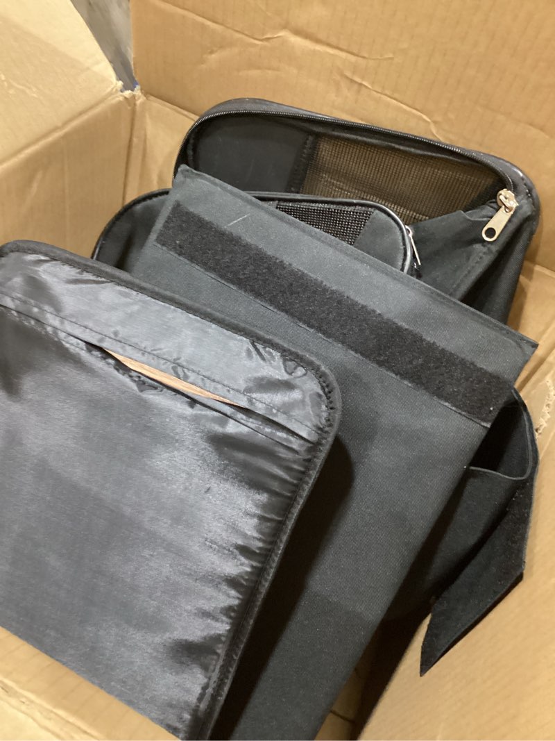 Condition photo showing As Is for dbest products Smart Cart Pet Carrier with Wheels, Airline Approved Dog and Cat Carrier with Telescoping Handle, 21x12x12in, 24 lb Capacity, Black Carrier on wheels 21.0"L x 12.0"W x 12.0"H Black