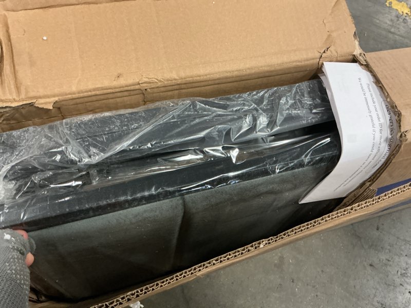 Condition photo showing Good Condition for OLEVS Full Bed Frame with Headboard, Metal Platform Bed Full Size with 2-Tier Storage, LED Light & Charging Station Type C, No Box Spring Needed