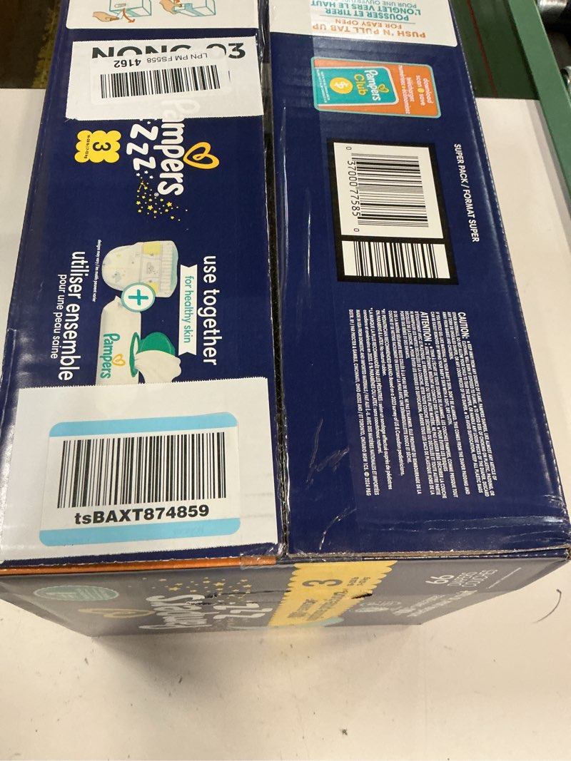 Condition photo showing New/Like New for Pampers ZZZ Overnight Diapers, Size 3 (16-28 lbs), 66 Count, Nighttime Protection Disposable Baby Diaper, Night Time Leak and Skin Protection Size 3 66