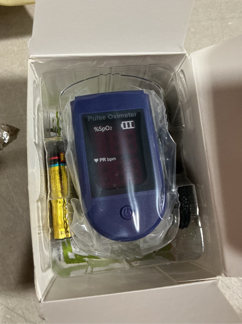 Condition photo showing Good Condition for zacurate fingertip pulse oximeter blood oxygen saturation monitor with batteries and lanyard included (sapphire blue)