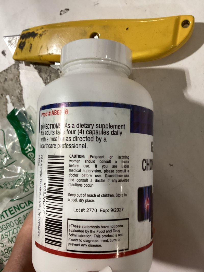 Condition photo showing New/Like New for tnvitamins glucosamine chondroitin msm capsules, 240 count | 4,000 mg per serving | 2,000 mg glucosamine sulfate 2kcl + 2,000 mg msm & chondroitin blend | joint support supplement
