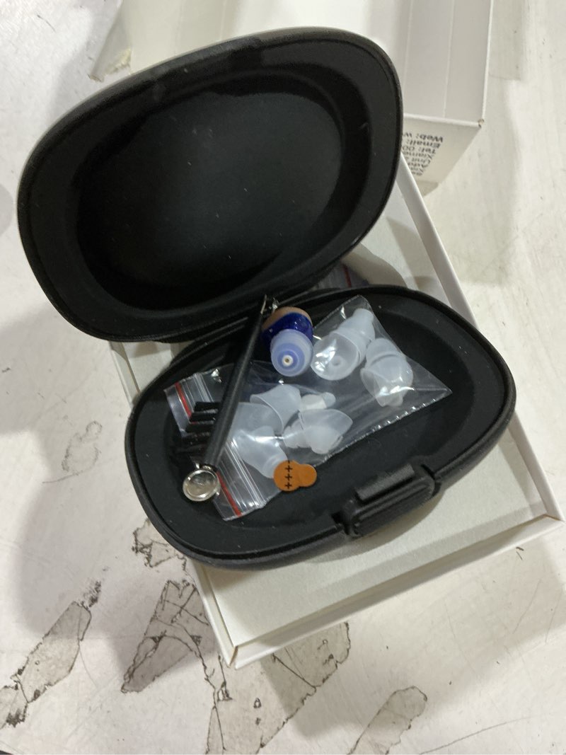 Condition photo showing As Is for hearing aids, hearing amplifier ear amplifier for adults noise cancellation cic hearing aid sound enhancer for seniors (blue, left)