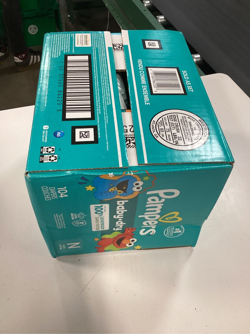 Condition photo showing New/Like New for pampers diapers - baby dry - size 0, 104 count, absorbent disposable newbort diaper (packaging may vary) newborn 104