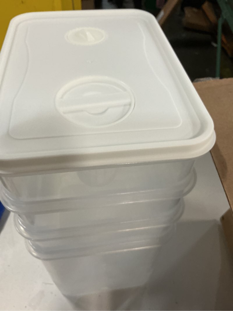 Condition photo showing As Is for 4pcs  fridge beverage drink dispenser with spigot leak proof lids filter screen juice container sealed plastic lemonade water milk cold hot drink tea jug for parties